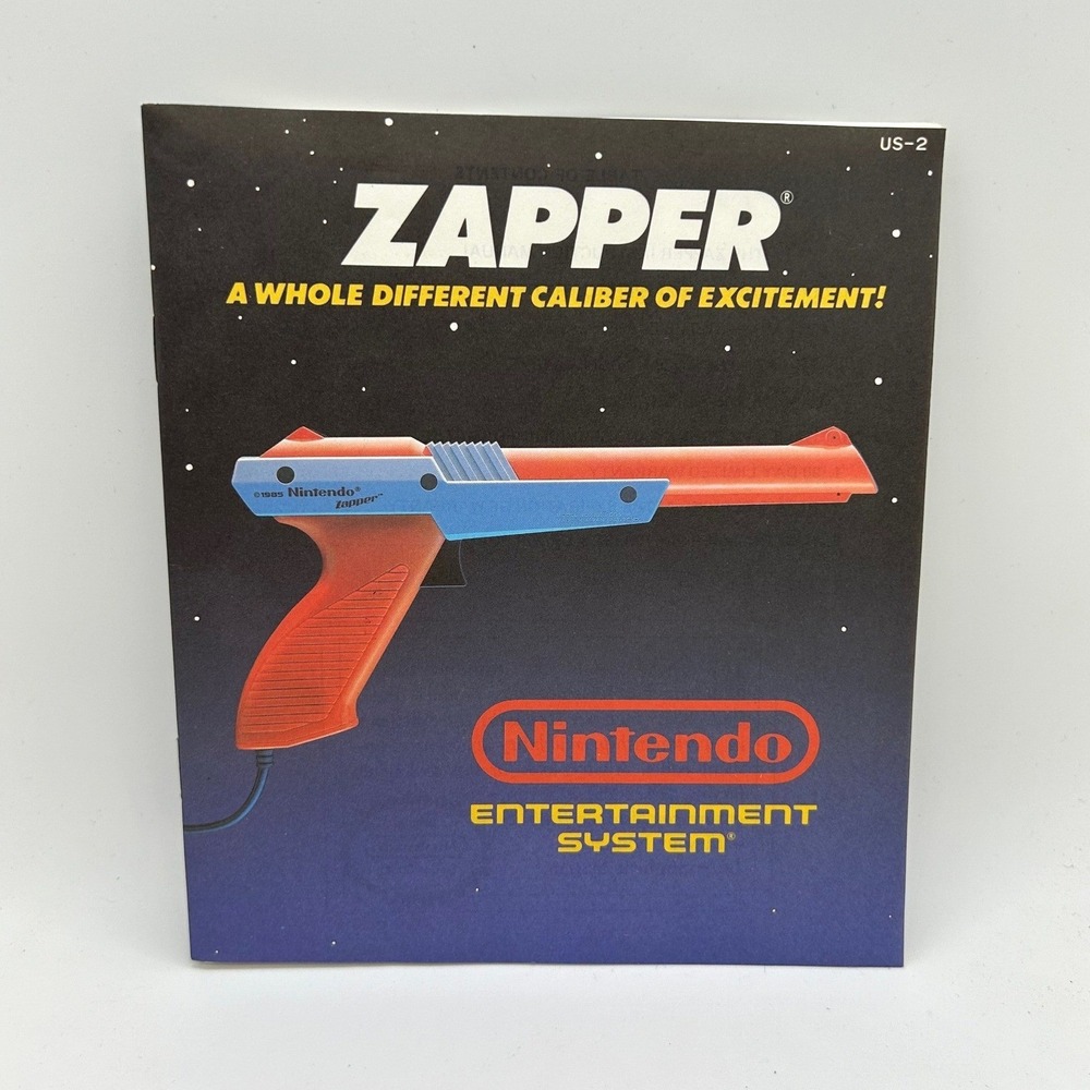 Nintendo NES Zapper Light Gun Instruction Manual US-2 Original 1989 Vintage